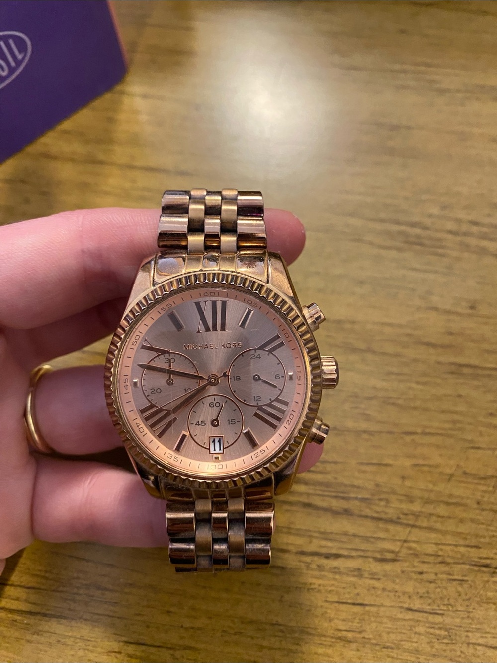 Michael Kors Rose Gold-Tone Stainless Steel Chronograph Watch